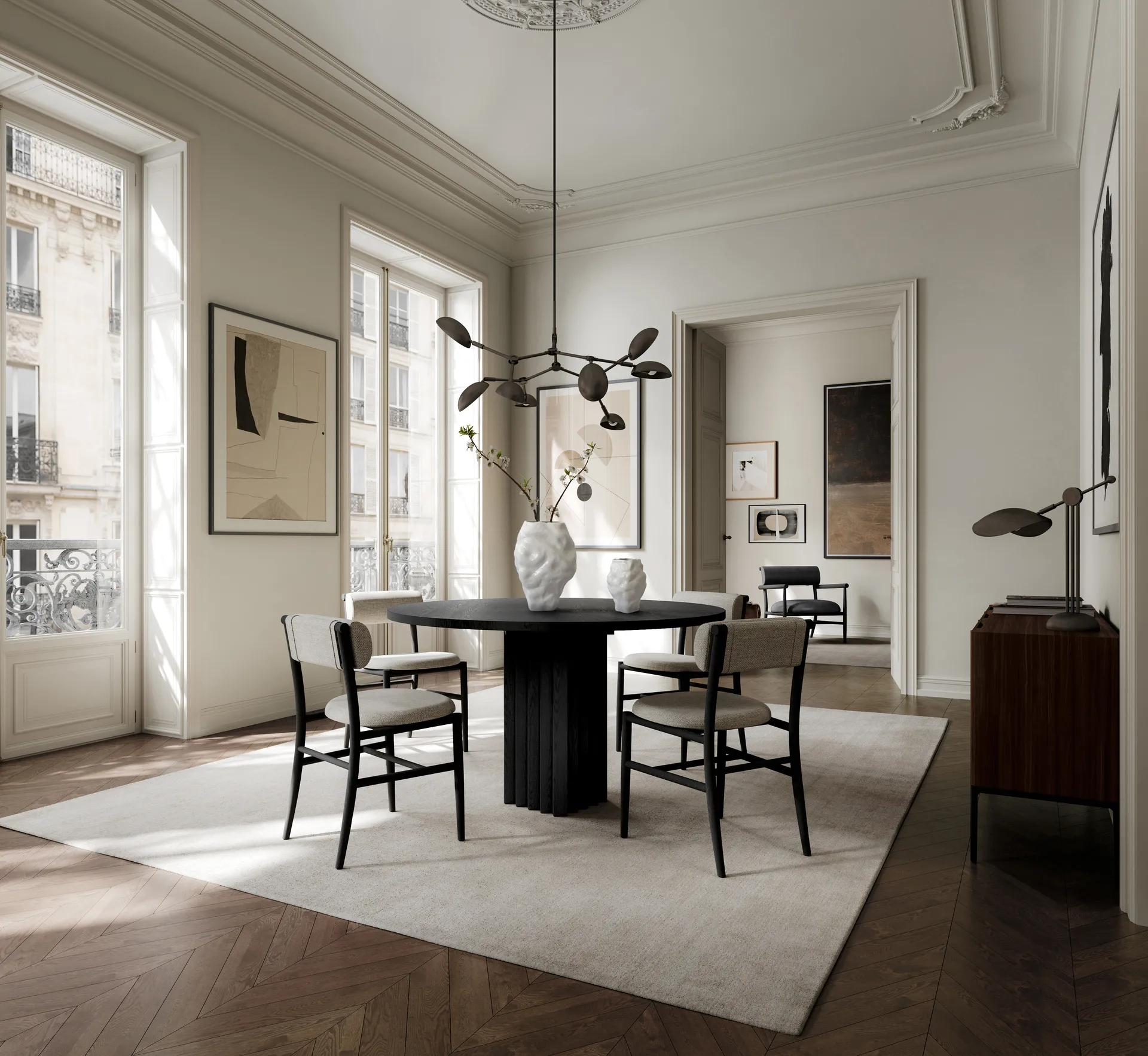 Arc Esstisch Ø120 cm, Coffee black oak 101 Copenhagen