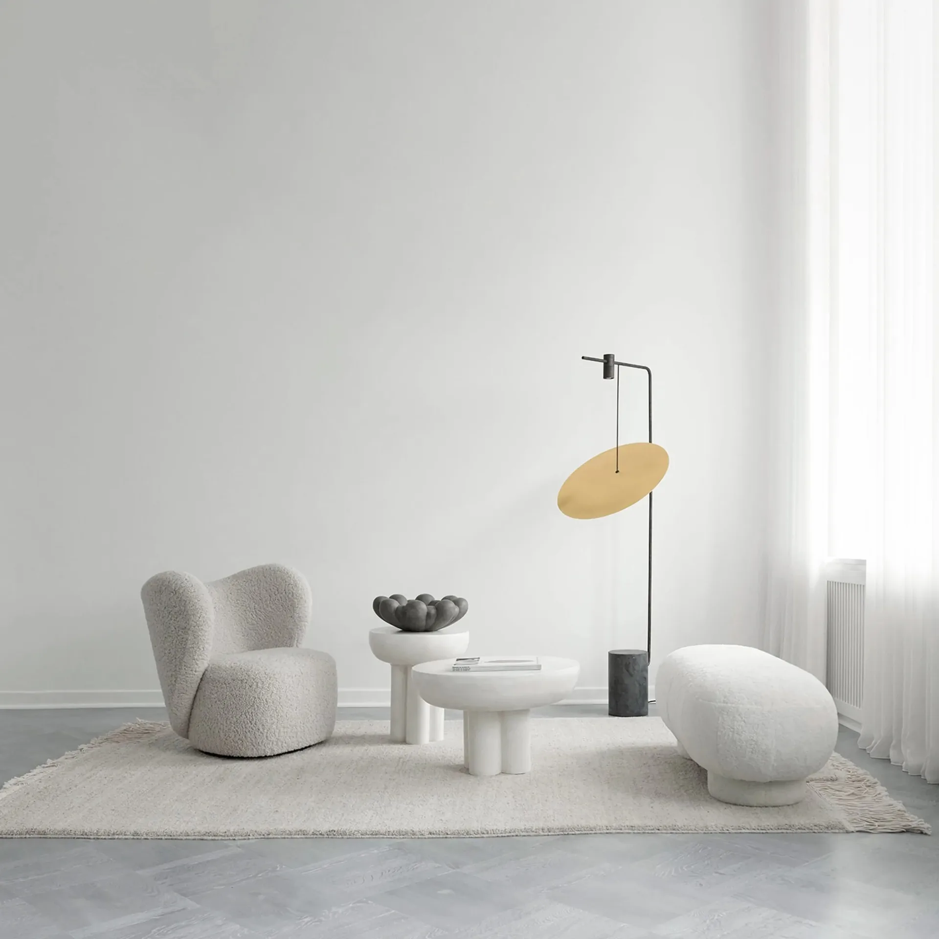 Crown Beistelltisch tall Ø45cm, Bone white 101 Copenhagen