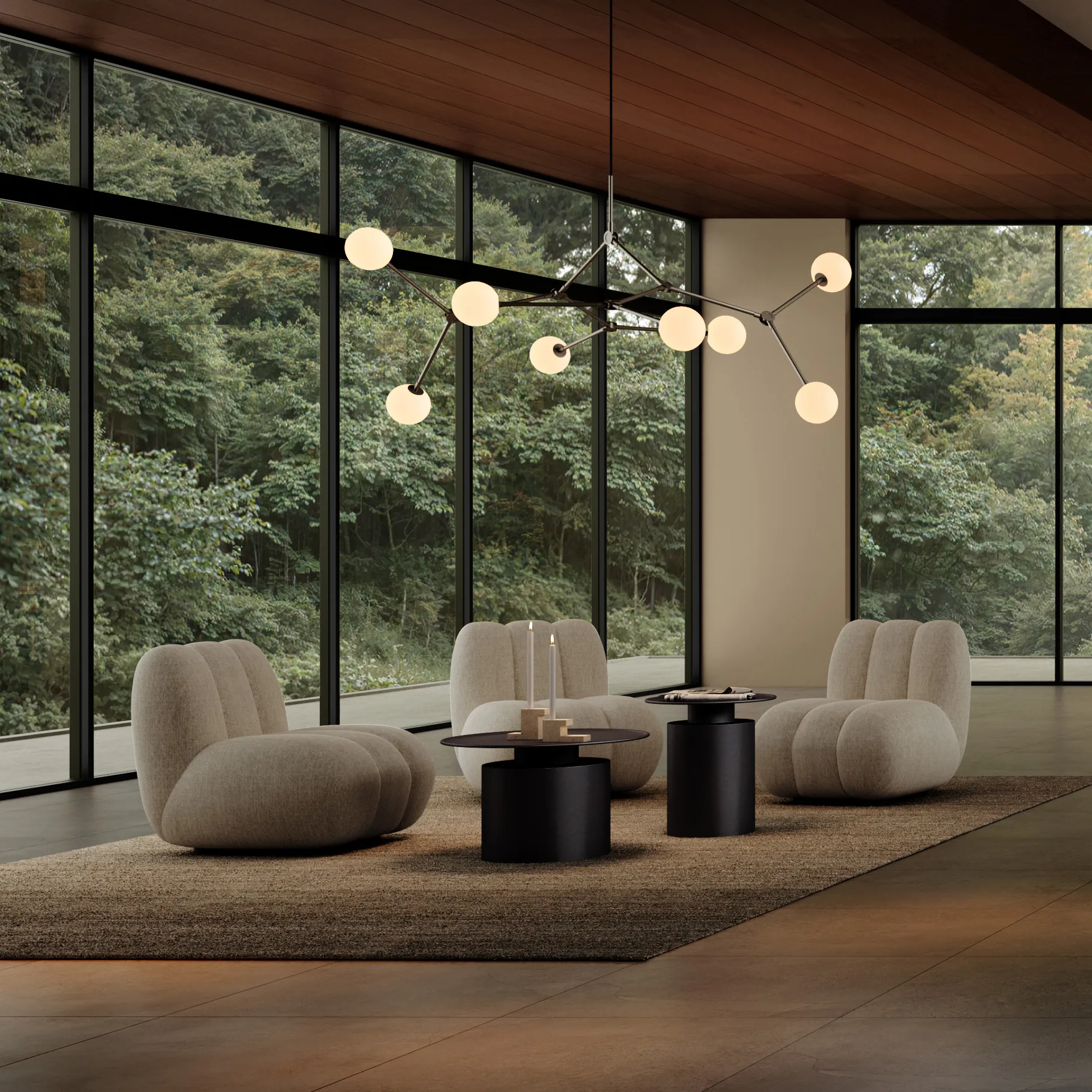 Drop Chandelier Bulp Kronleuchter grande, Grau 101 Copenhagen