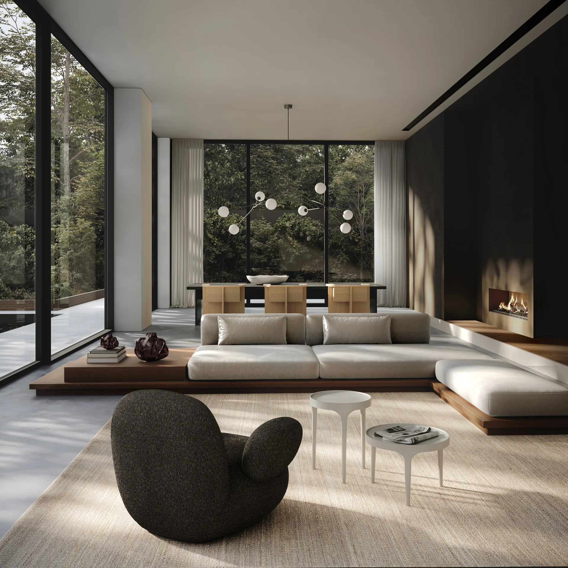 Drop Chandelier Bulp Kronleuchter grande, Grau 101 Copenhagen