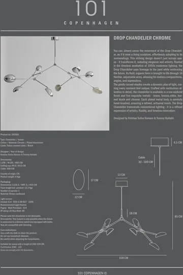 Drop Chandelier Deckenleuchte - Chrome - 101 Copenhagen