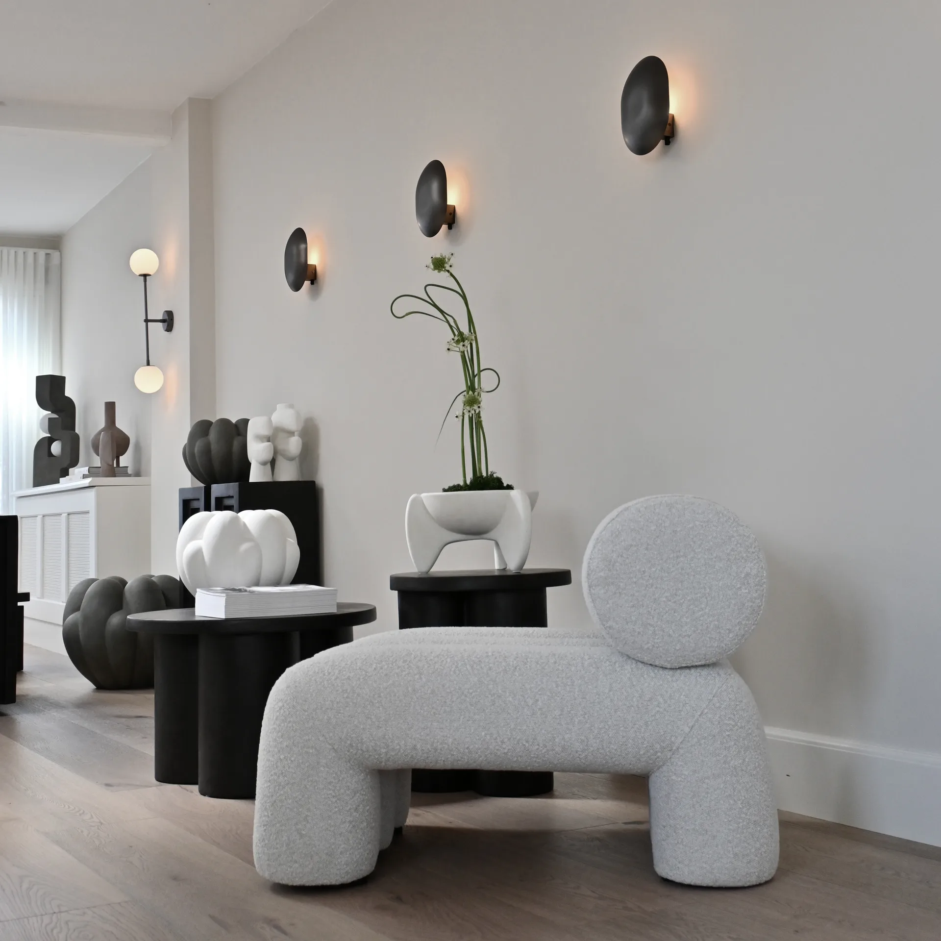 Foku Chair Loungesessel, Bouclé 101 Copenhagen