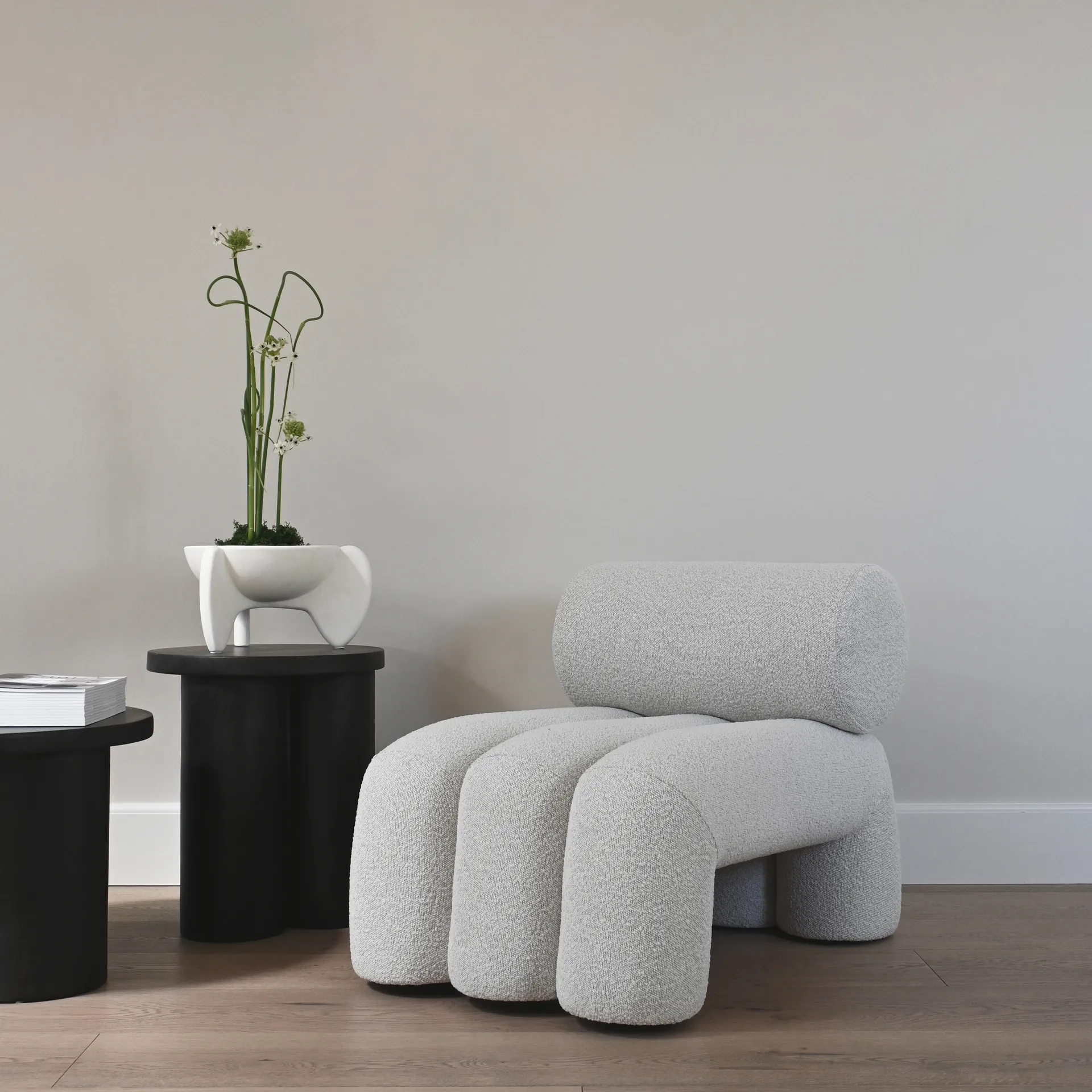 Foku Chair Loungesessel, Bouclé 101 Copenhagen