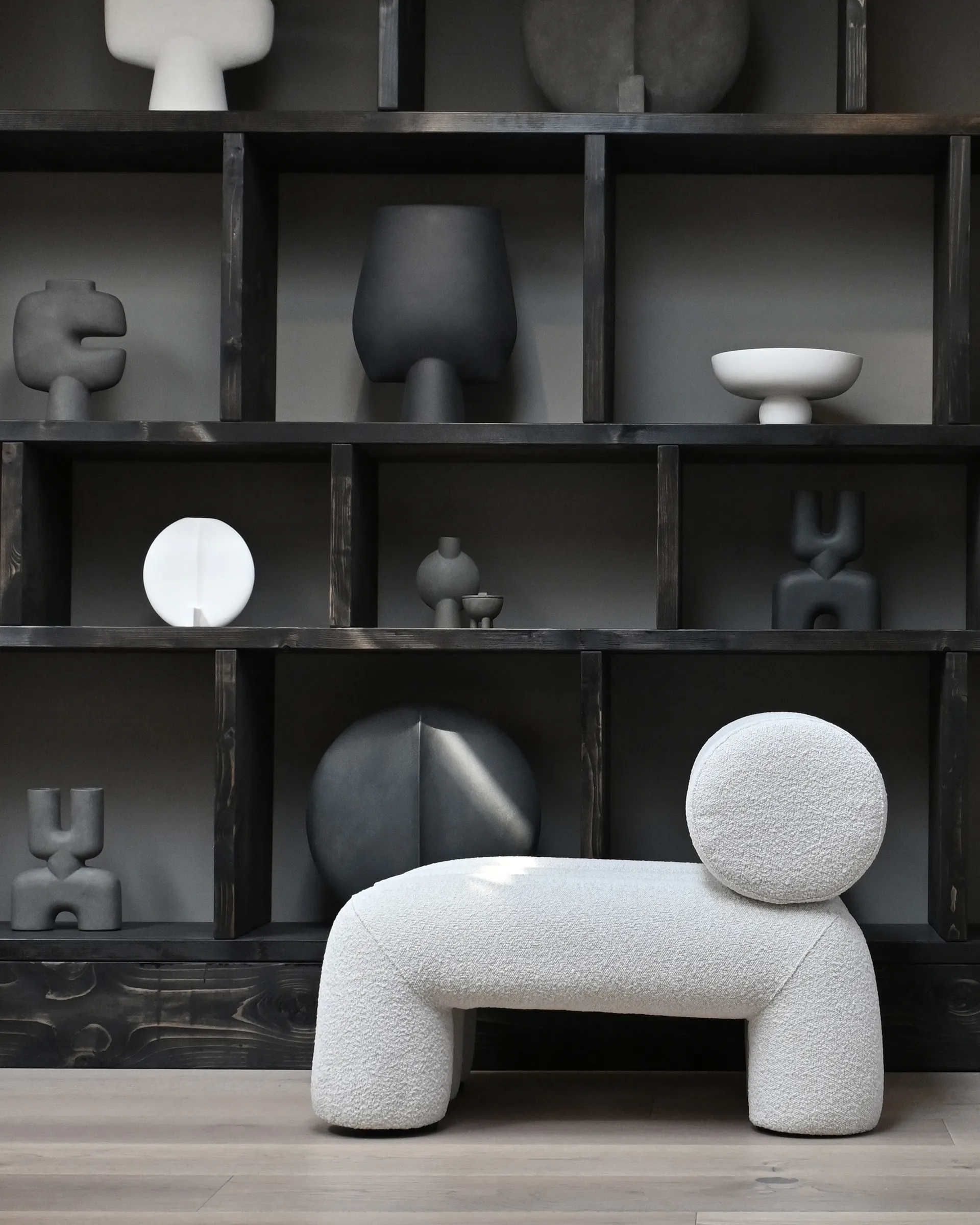 Foku Chair Loungesessel, Bouclé 101 Copenhagen