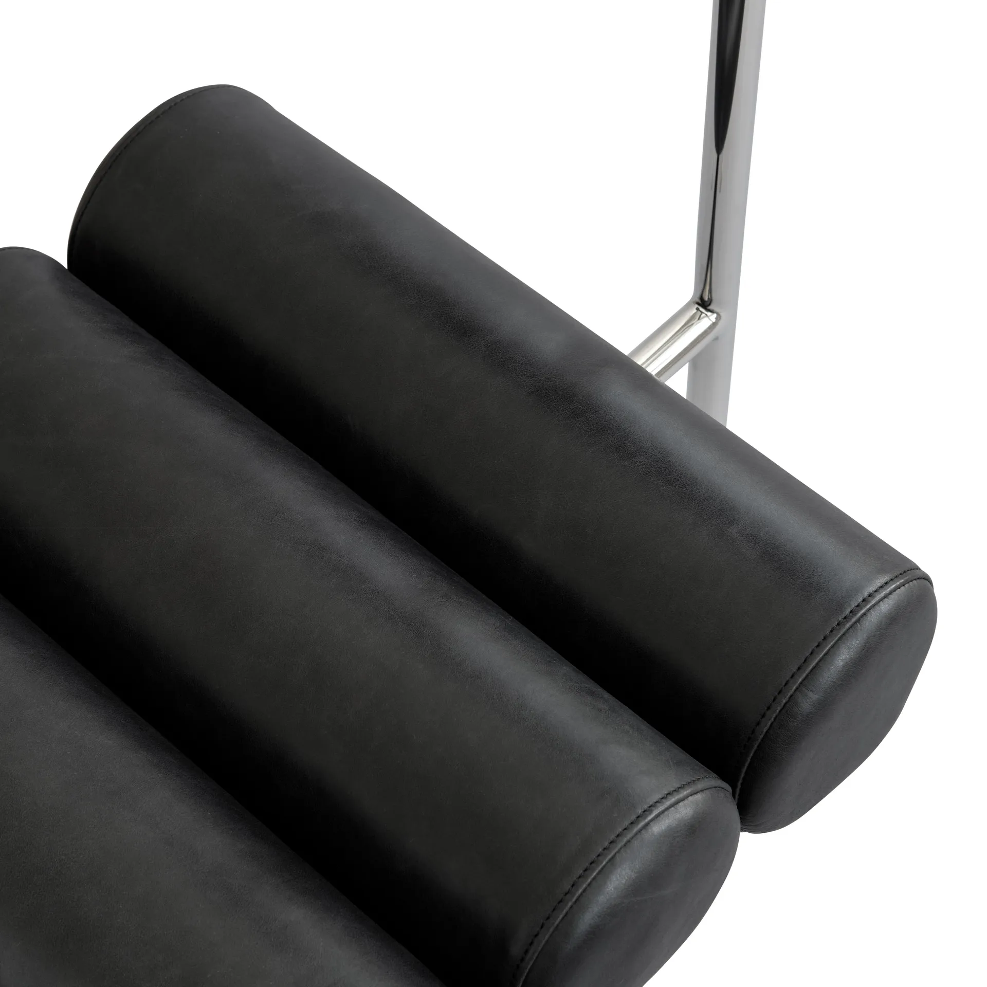 Hiro Dining Chair Stuhl, Stainless steel-aniline leather black 101 Copenhagen