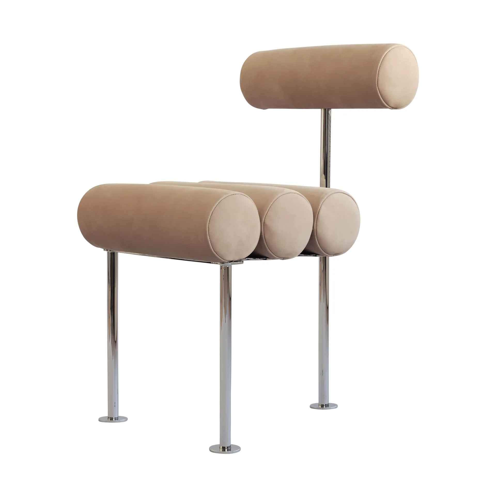 Hiro Dining Chair Stuhl, Stainless steel-nubuck 101 Copenhagen