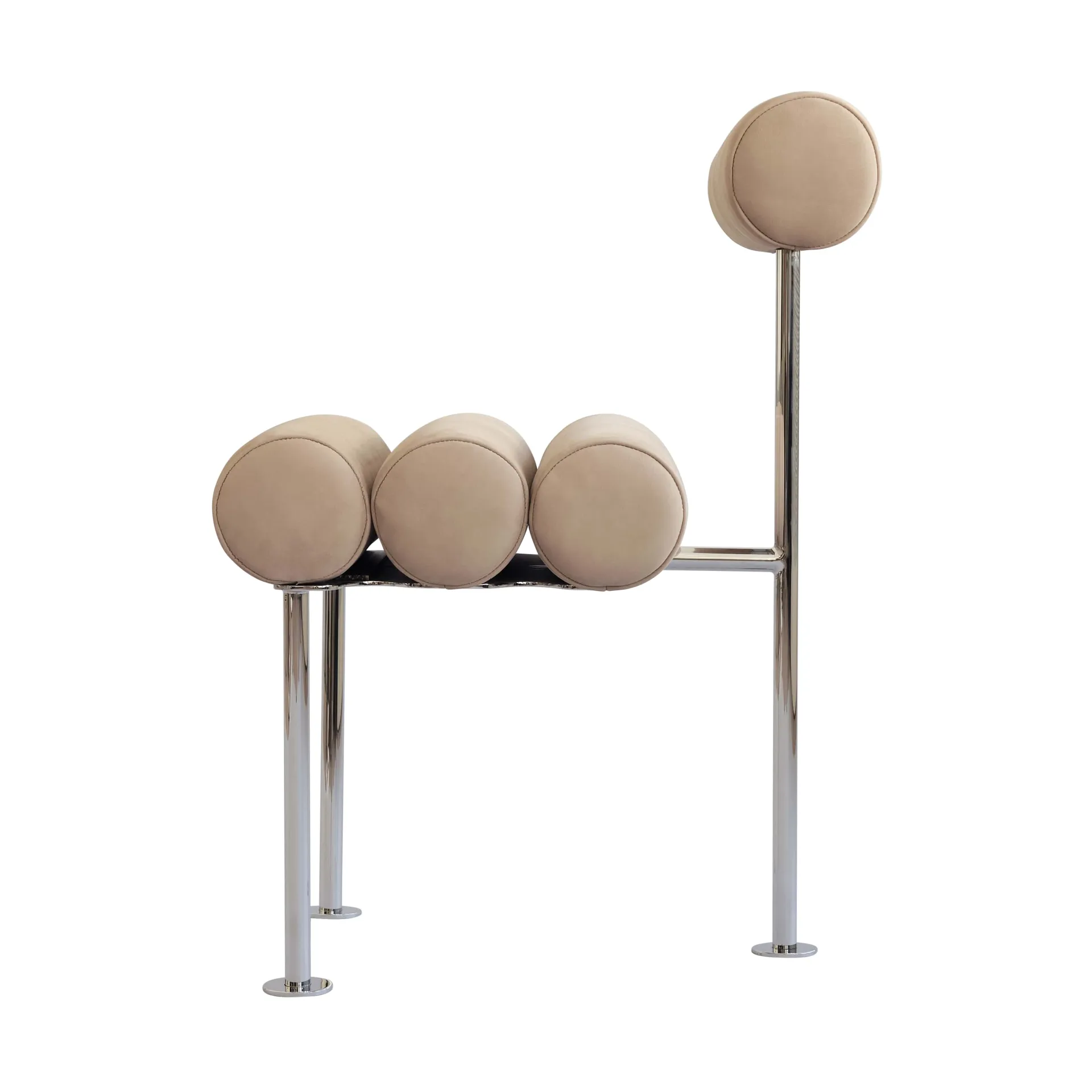 Hiro Dining Chair Stuhl, Stainless steel-nubuck 101 Copenhagen