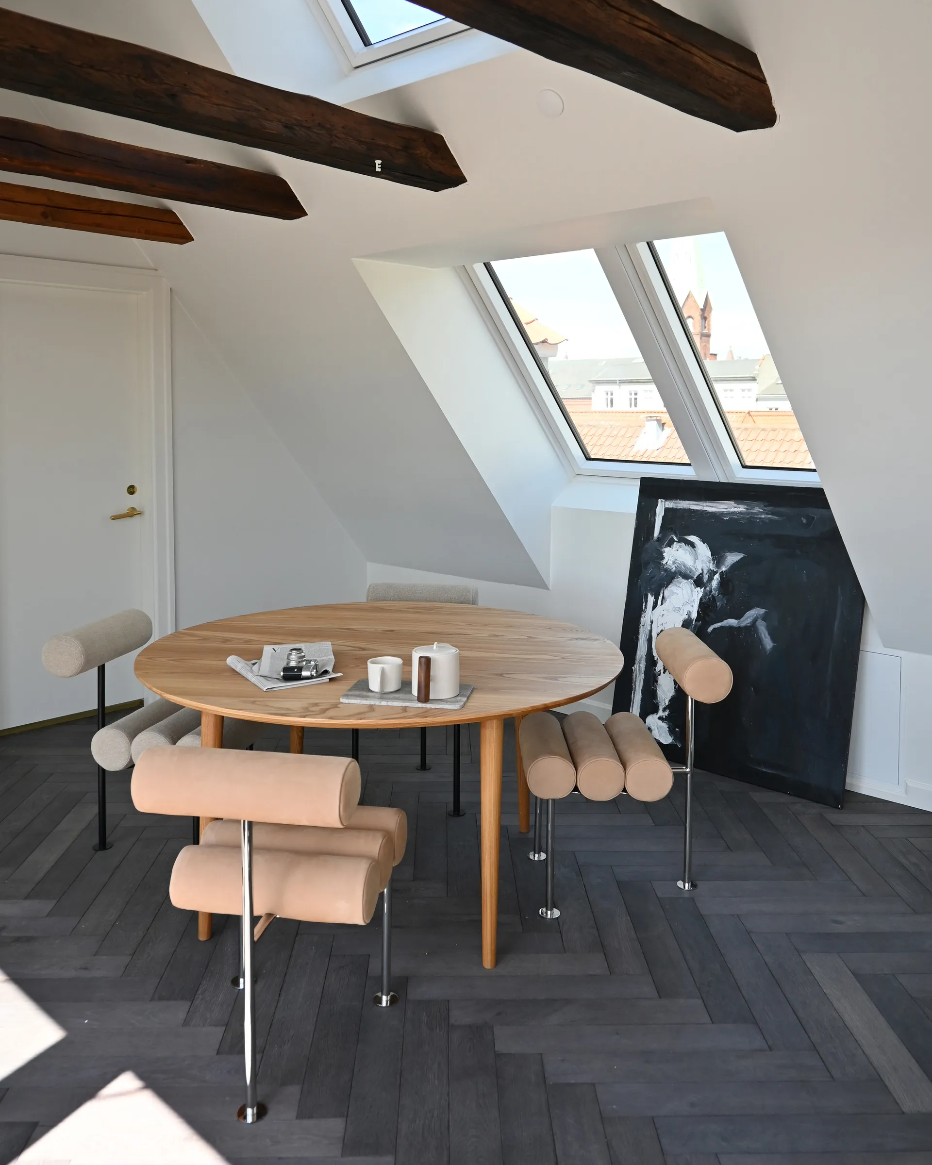 Hiro Dining Chair Stuhl, Stainless steel-nubuck 101 Copenhagen