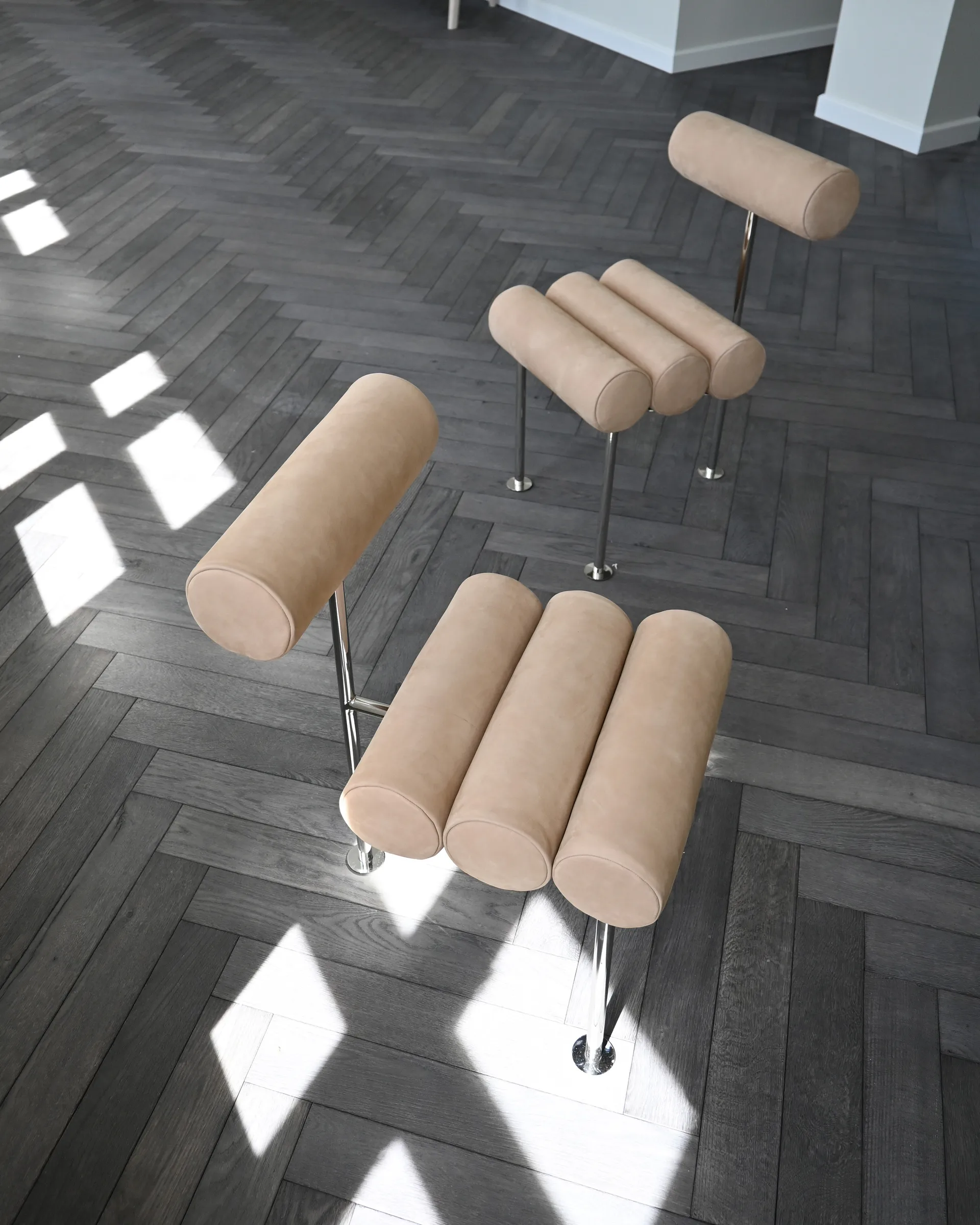 Hiro Dining Chair Stuhl, Stainless steel-nubuck 101 Copenhagen