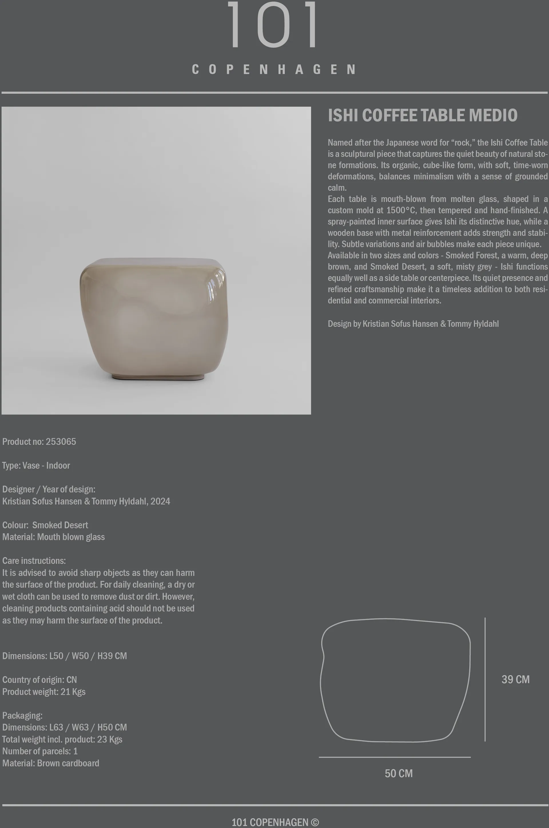 Isis Couchtisch medio, Smoked desert 101 Copenhagen