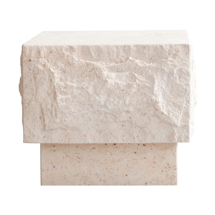 Temple Beistelltisch low 42x40 cm, Chrome-limestone 101 Copenhagen