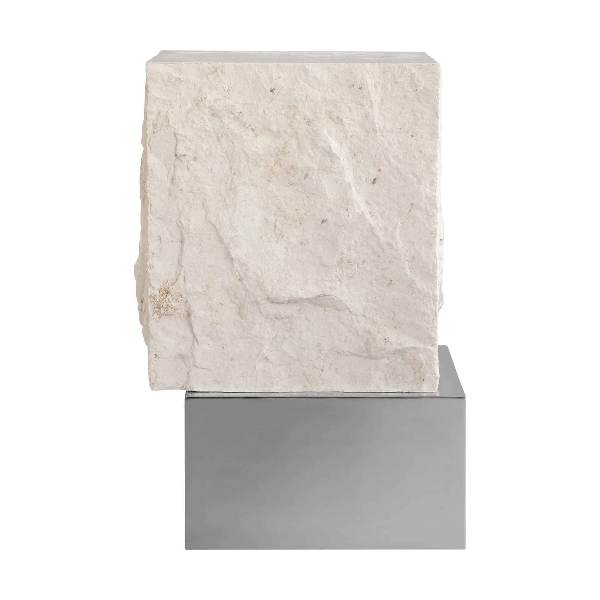 Temple Beistelltisch tall 50x33 cm, Chrome-limestone 101 Copenhagen