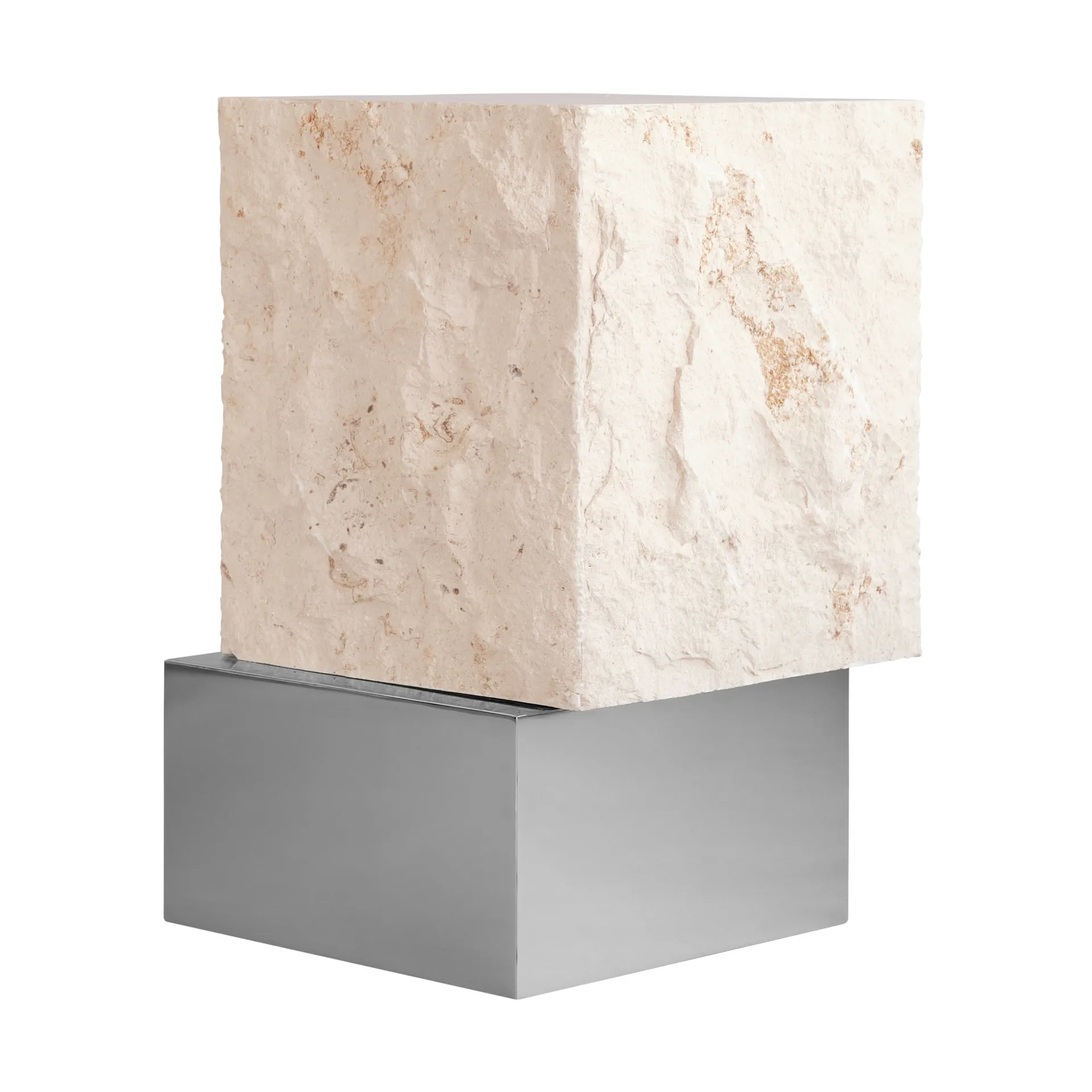 Temple Beistelltisch tall 50x33 cm, Chrome-limestone 101 Copenhagen