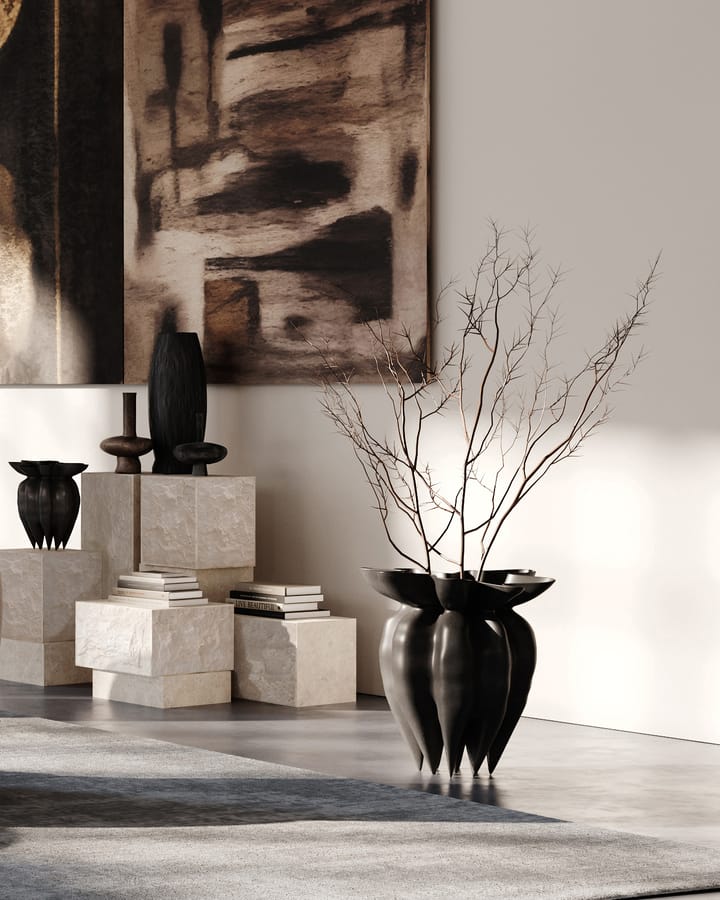 Temple Beistelltisch tall 50x33 cm, Chrome-limestone 101 Copenhagen