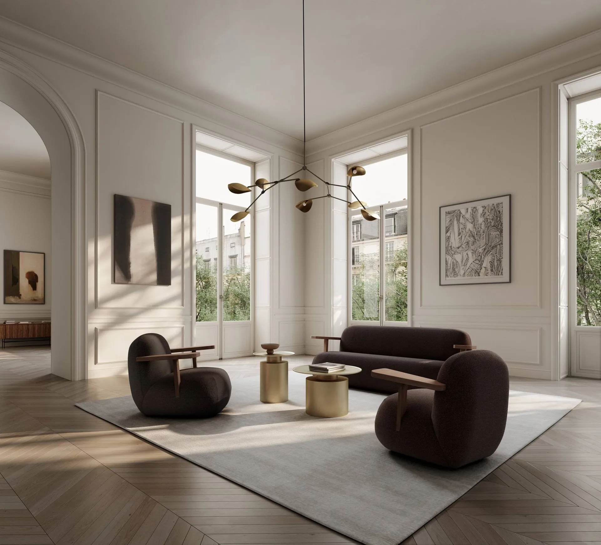 Toe chair Sessel mit Armlehnen, Classic brown oak-dark brown 101 Copenhagen