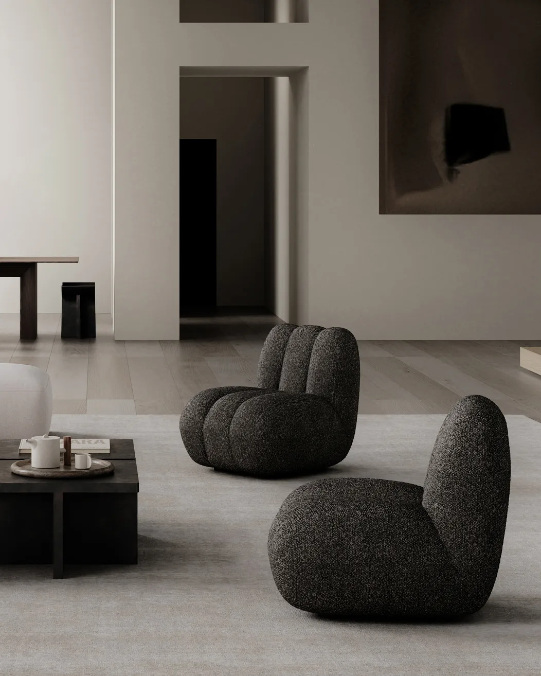 Toe Loungesessel bouclé, Deep taupe 101 Copenhagen