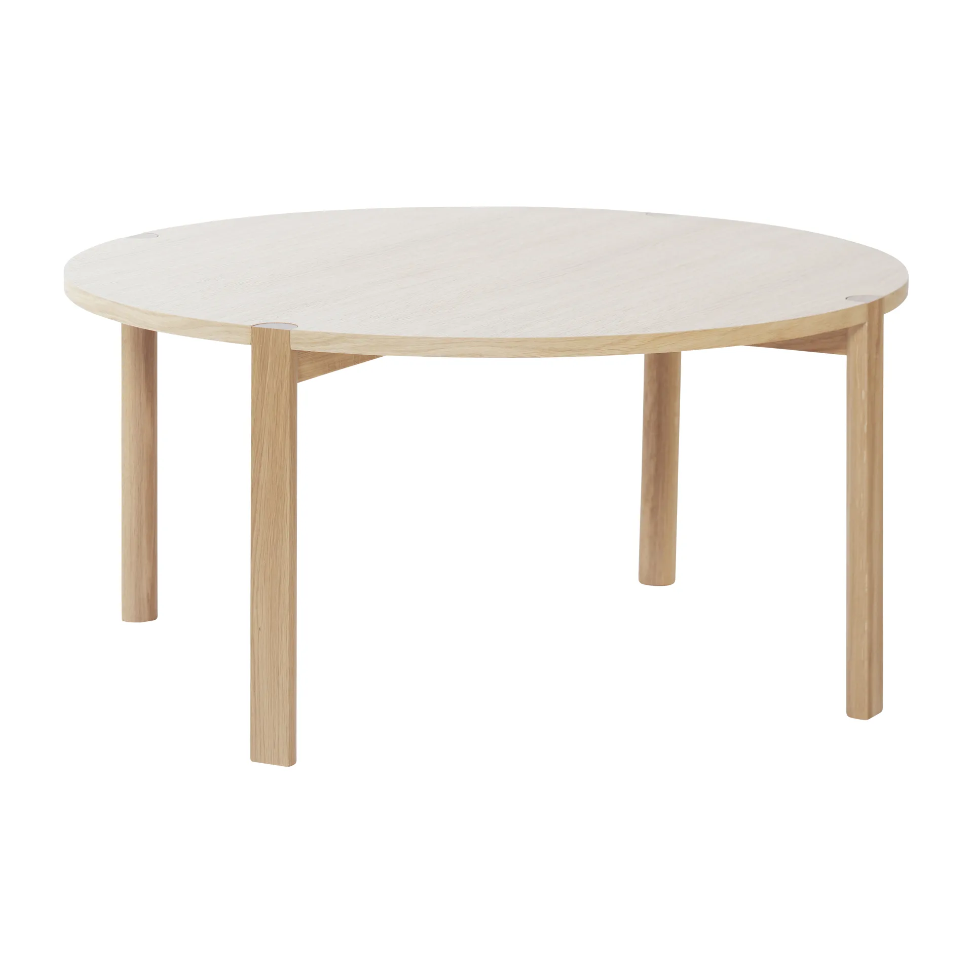 Anton Couchtisch Ø90cm, Eiche weiß pigmentiert 1898