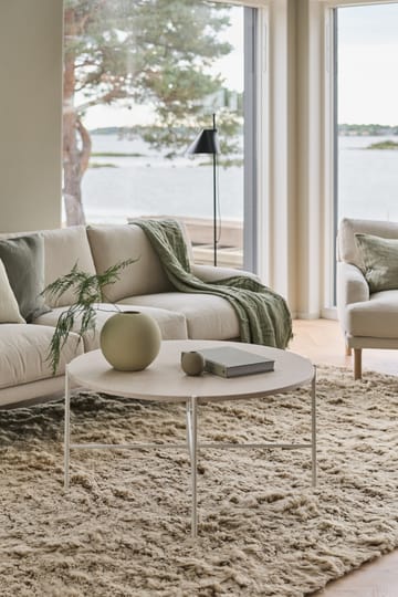 Aplaryd Couchtisch Ø90 cm - Beigefarbener Kalkstein - 1898