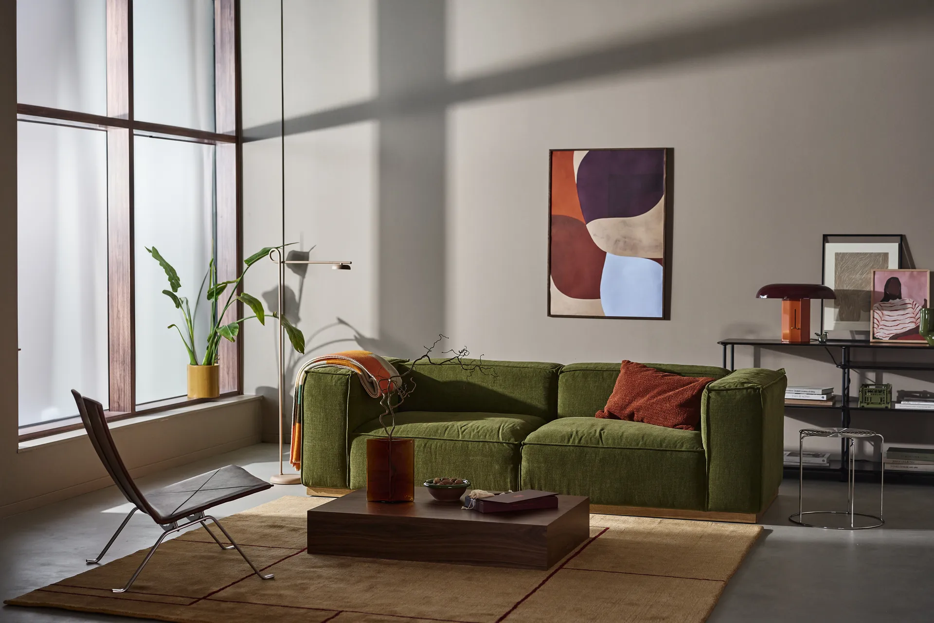Bergsdal Sofa, Luisa green 3975-Eiche gebeizte Esche, 3-sitzig 1898
