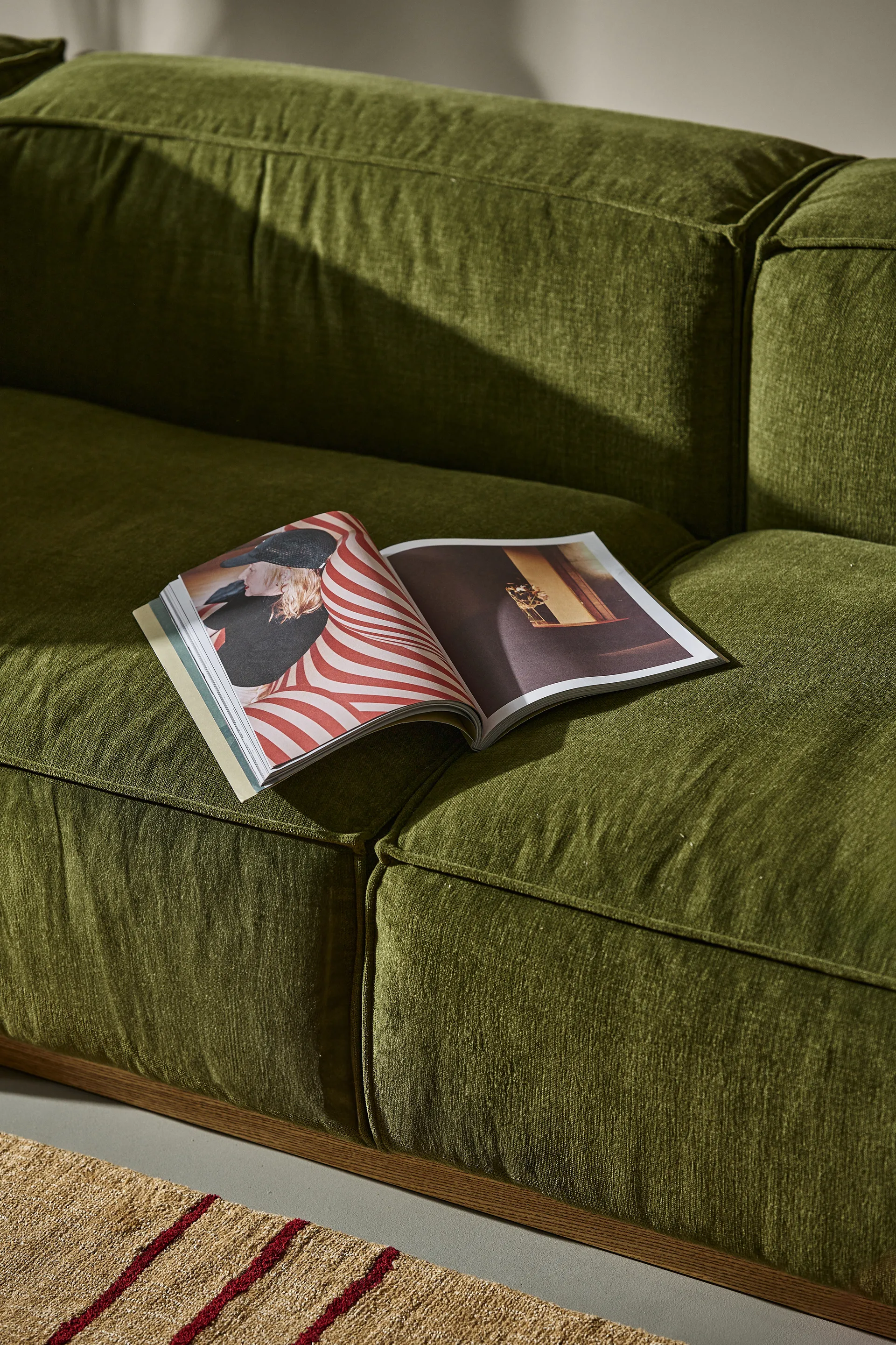 Bergsdal Sofa, Luisa green 3975-Eiche gebeizte Esche, 3-sitzig 1898