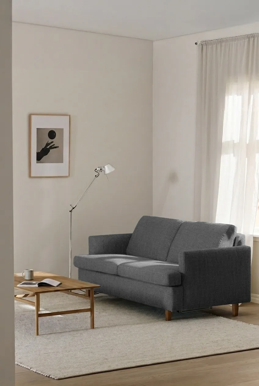 Binga Schlafsofa 2,5-Sitzer, Caleido Grey 1240-eiche gebeizte Esche 1898