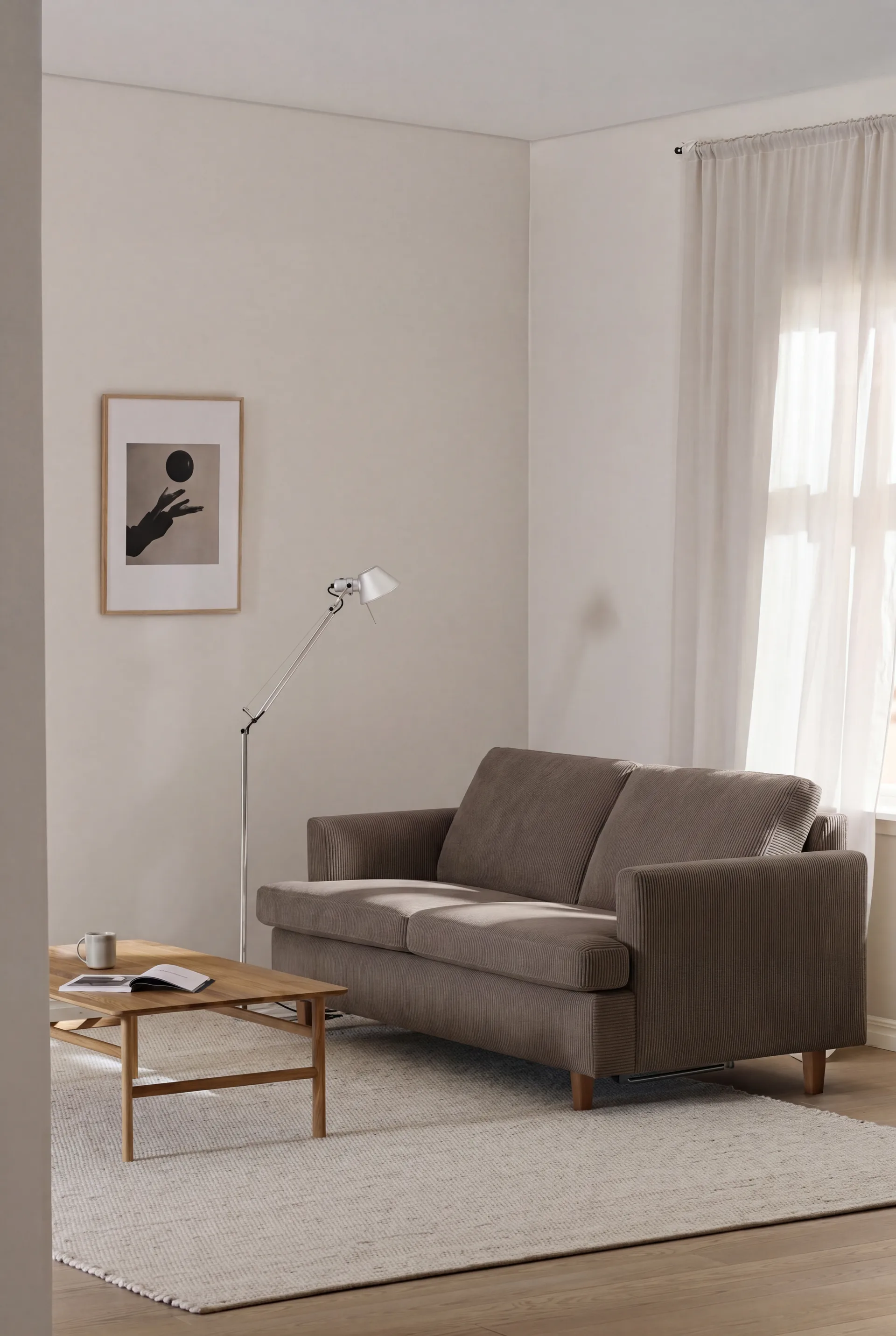 Binga Schlafsofa 2,5-Sitzer, Jump Brown 1955-Dunkel gebeizte Eiche 1898