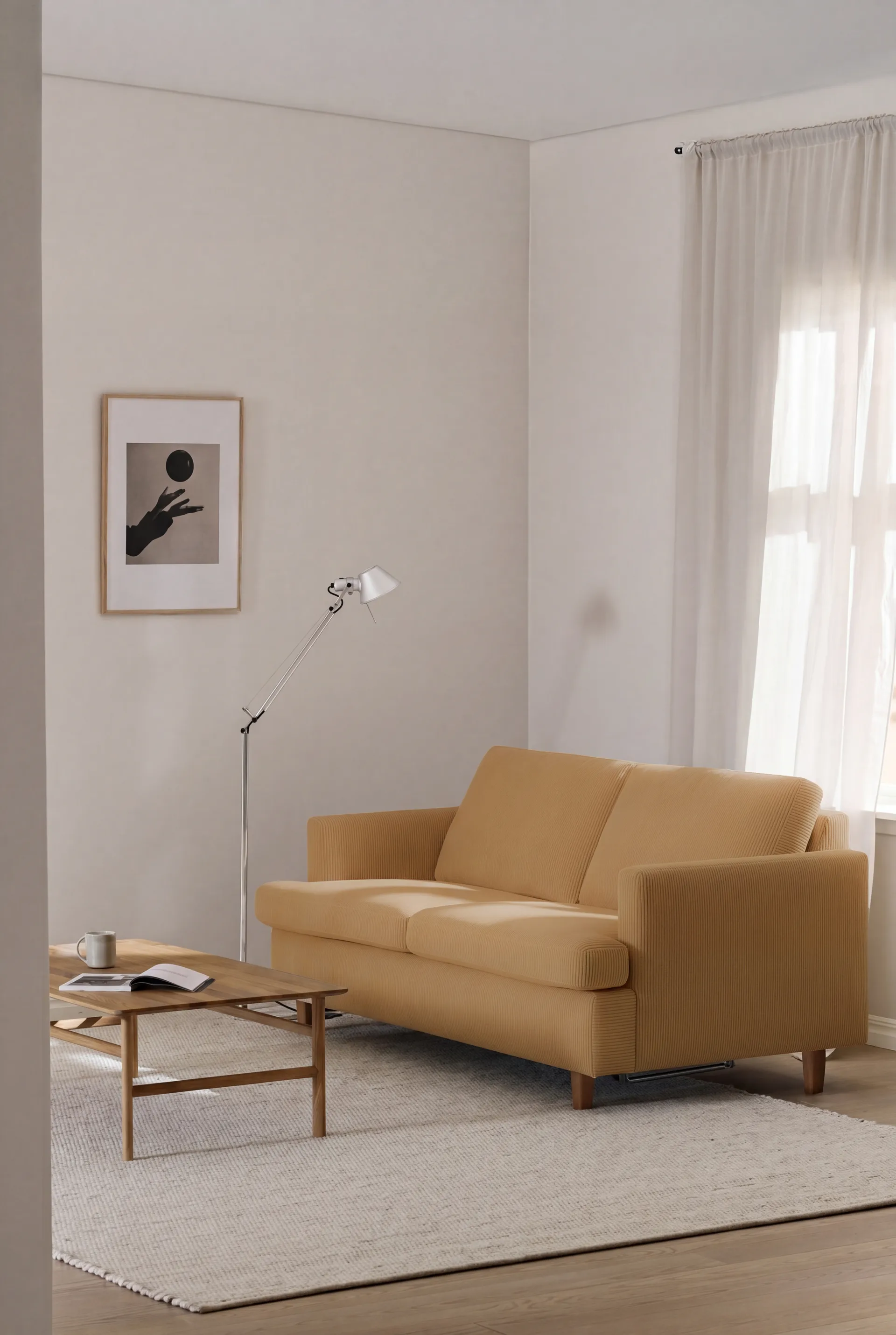Binga Schlafsofa 2,5-Sitzer, Jump Honey 1959-eiche gebeizte Esche 1898
