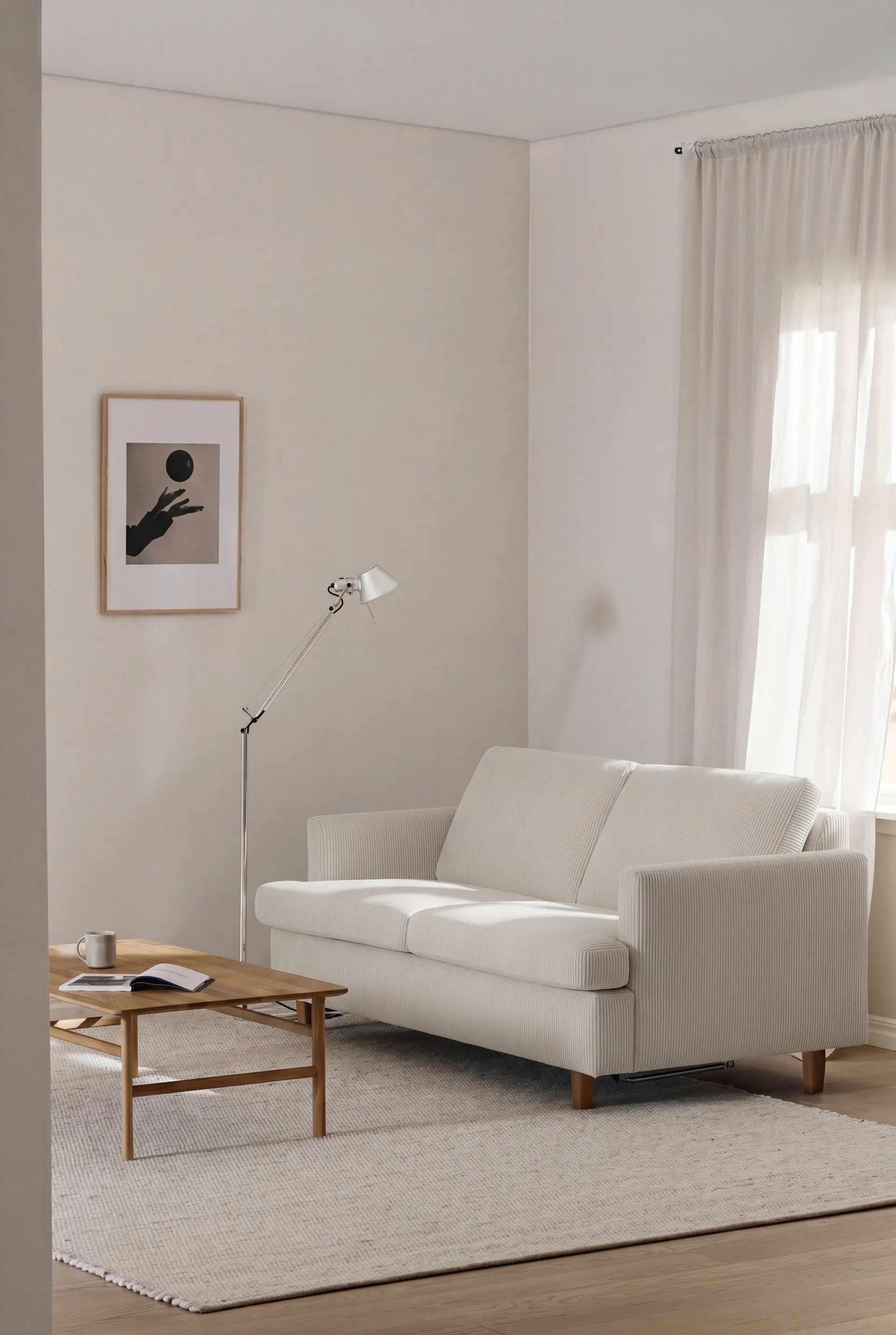 Binga Schlafsofa 2,5-Sitzer, Jump Off White 1954-eiche gebeizte Esche 1898