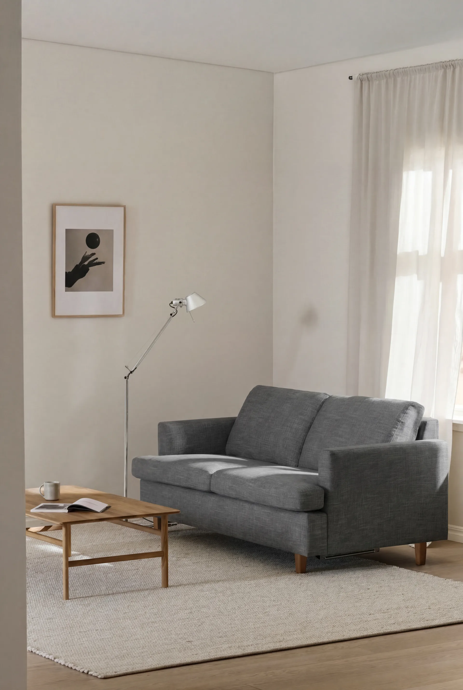 Binga Schlafsofa 2,5-Sitzer, Same Blue 6678-eiche gebeizte Esche 1898