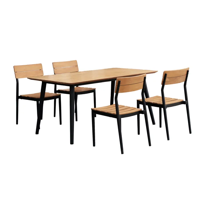 Björno Eszimmerstuhlset mit 4 Stühlen Teak - 1898