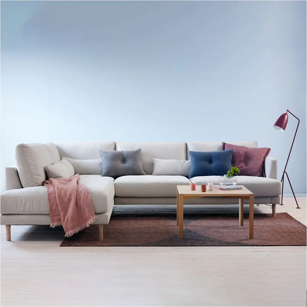 Bredhult Sofa, Bern Beige 0341-Eiche weiß geölt, 3-sitzig A2 1898
