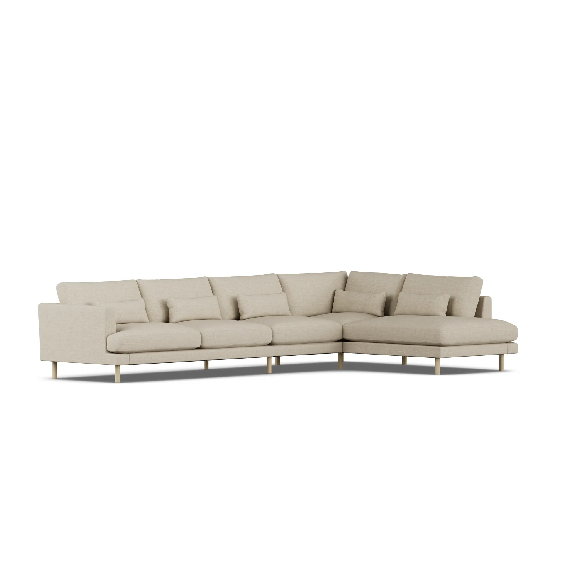 Bredhult Sofa, Bern Beige 0341-Eiche weiß geölt, 4-sitzig B1 1898