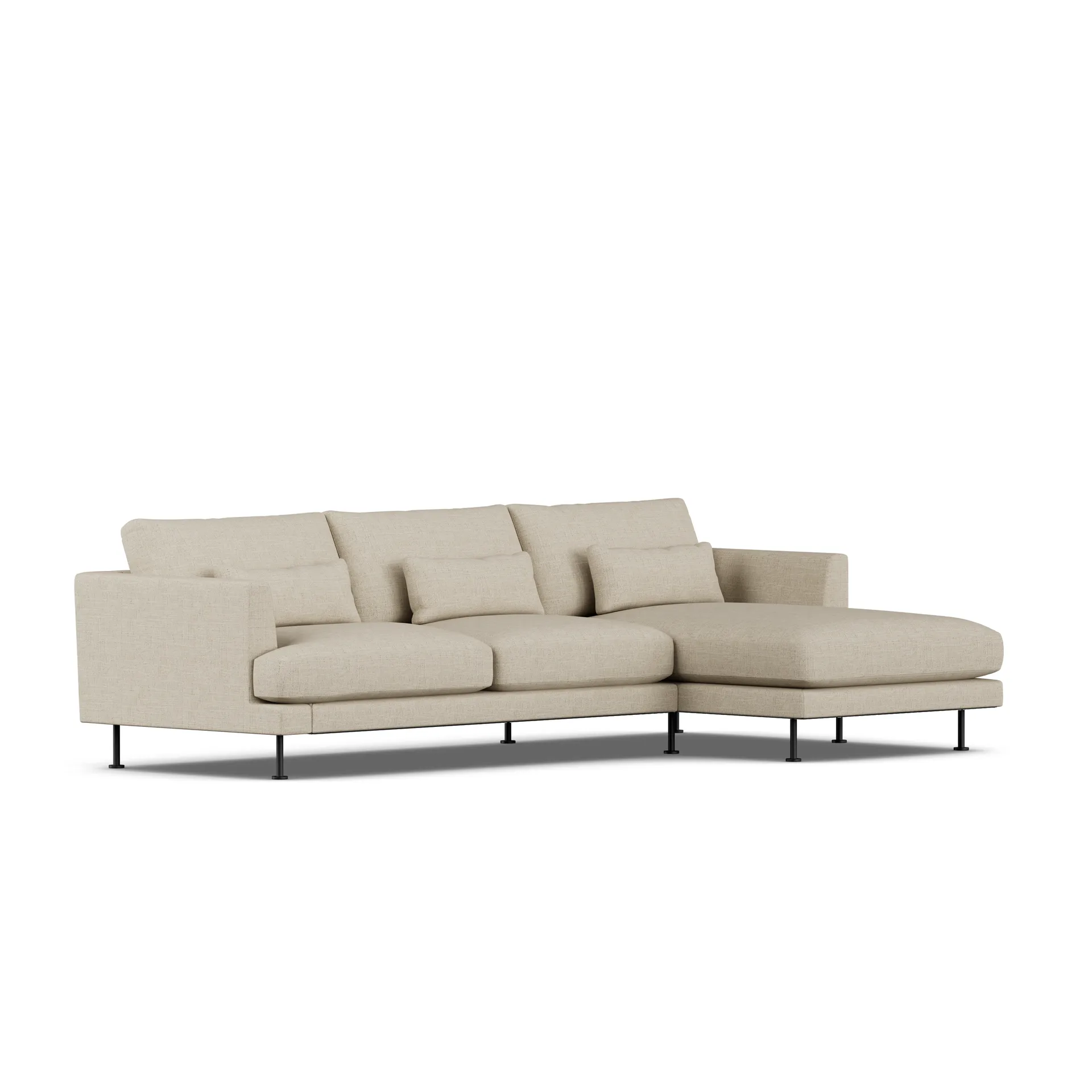 Bredhult Sofa, Bern Beige 0341-Schwarzer Stahl, 2,5-sitzig C1 1898