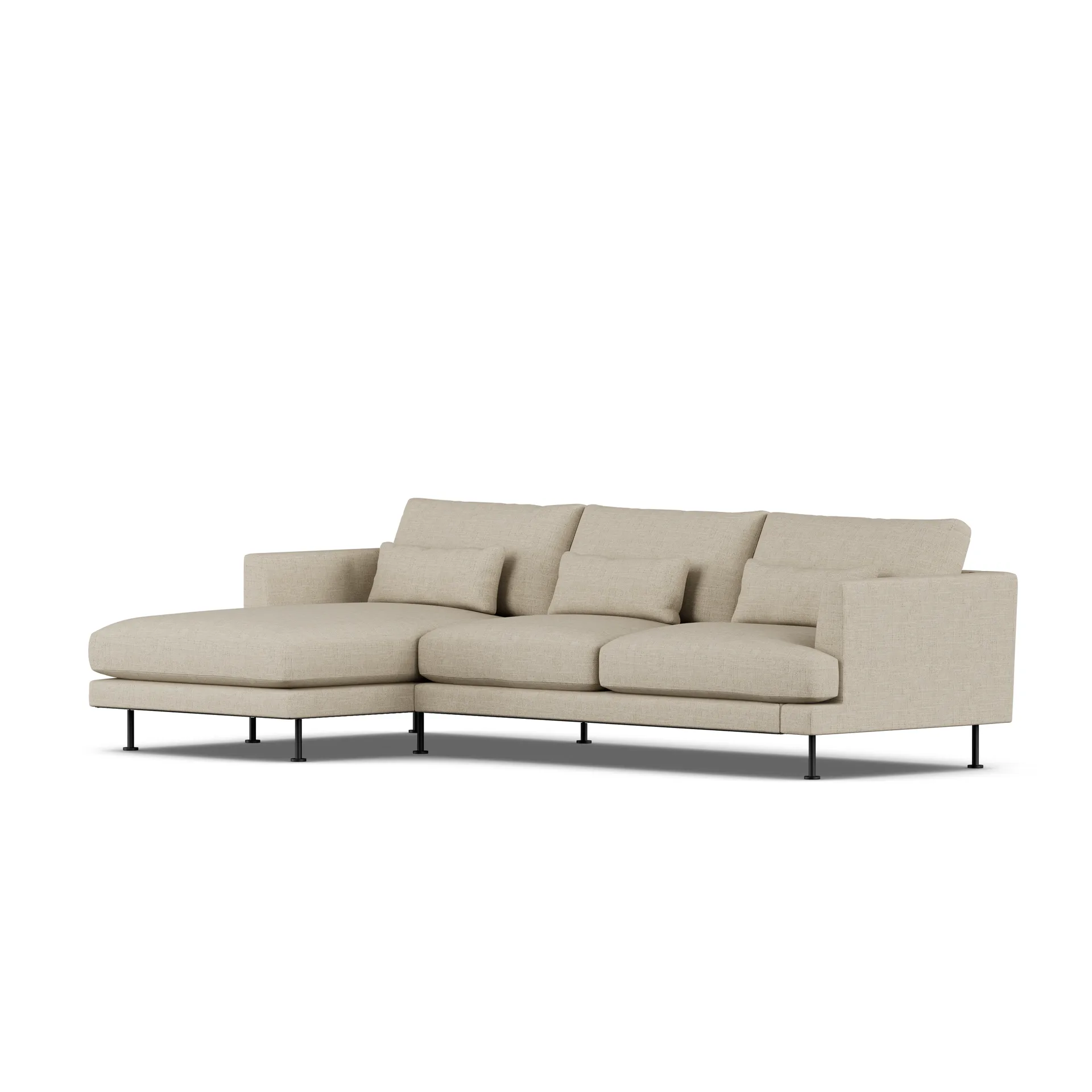 Bredhult Sofa, Bern Beige 0341-Schwarzer Stahl, 2,5-sitzig C2 1898