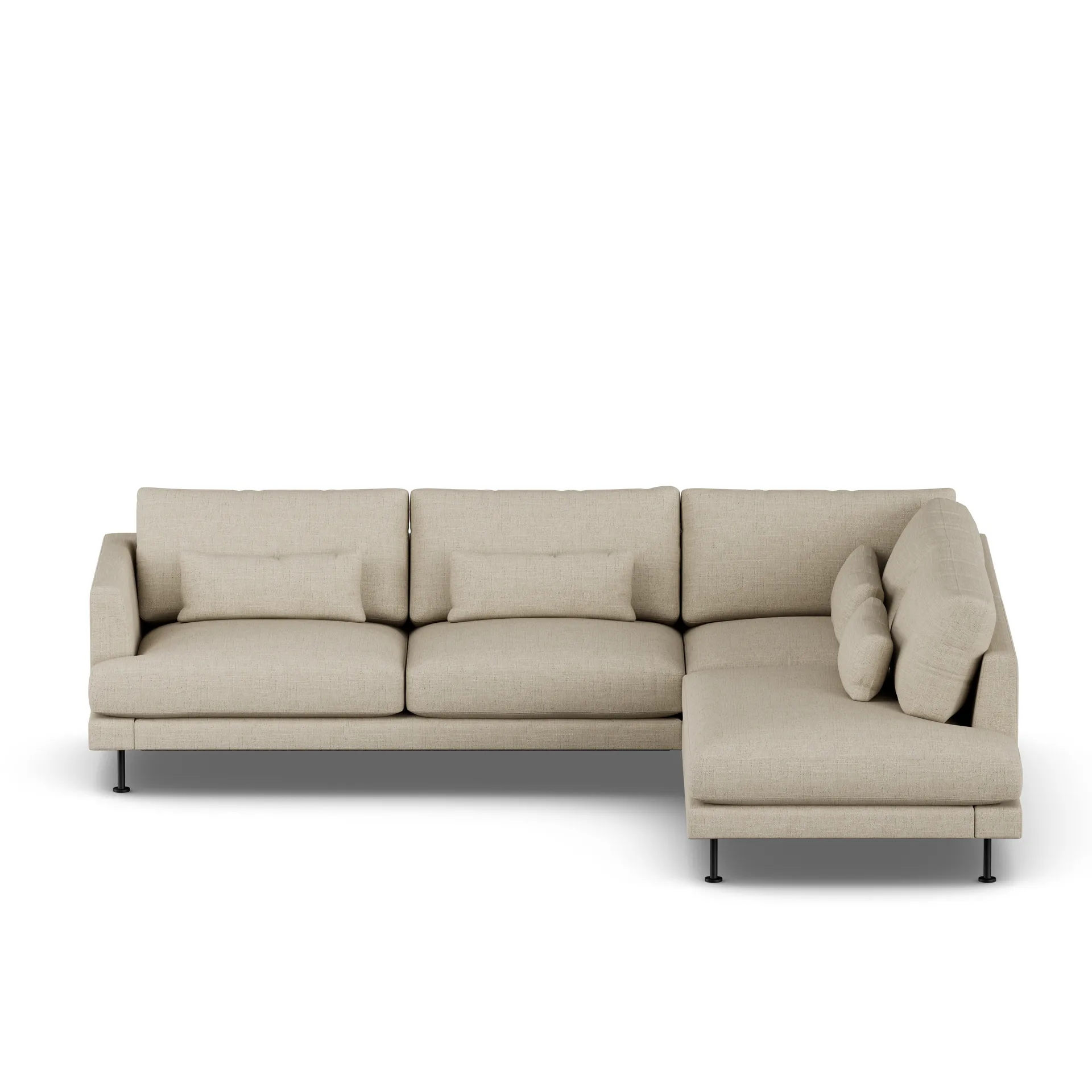 Bredhult Sofa, Bern Beige 0341-Schwarzer Stahl, 3-sitzig A1 1898