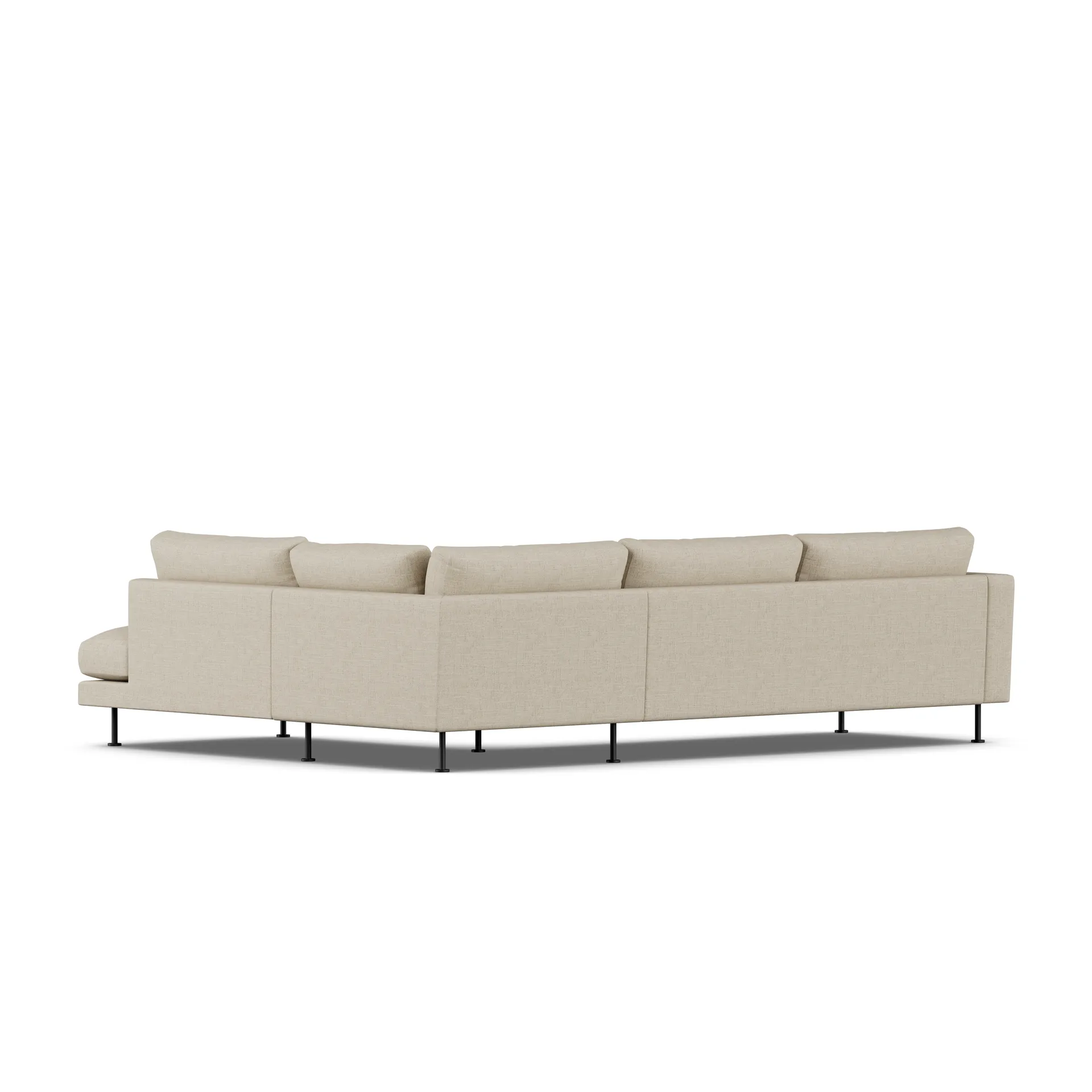 Bredhult Sofa, Bern Beige 0341-Schwarzer Stahl, 3-sitzig A1 1898