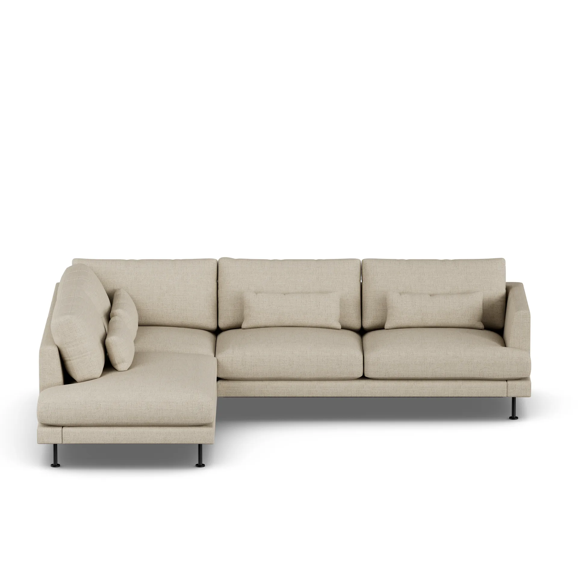 Bredhult Sofa, Bern Beige 0341-Schwarzer Stahl, 3-sitzig A2 1898