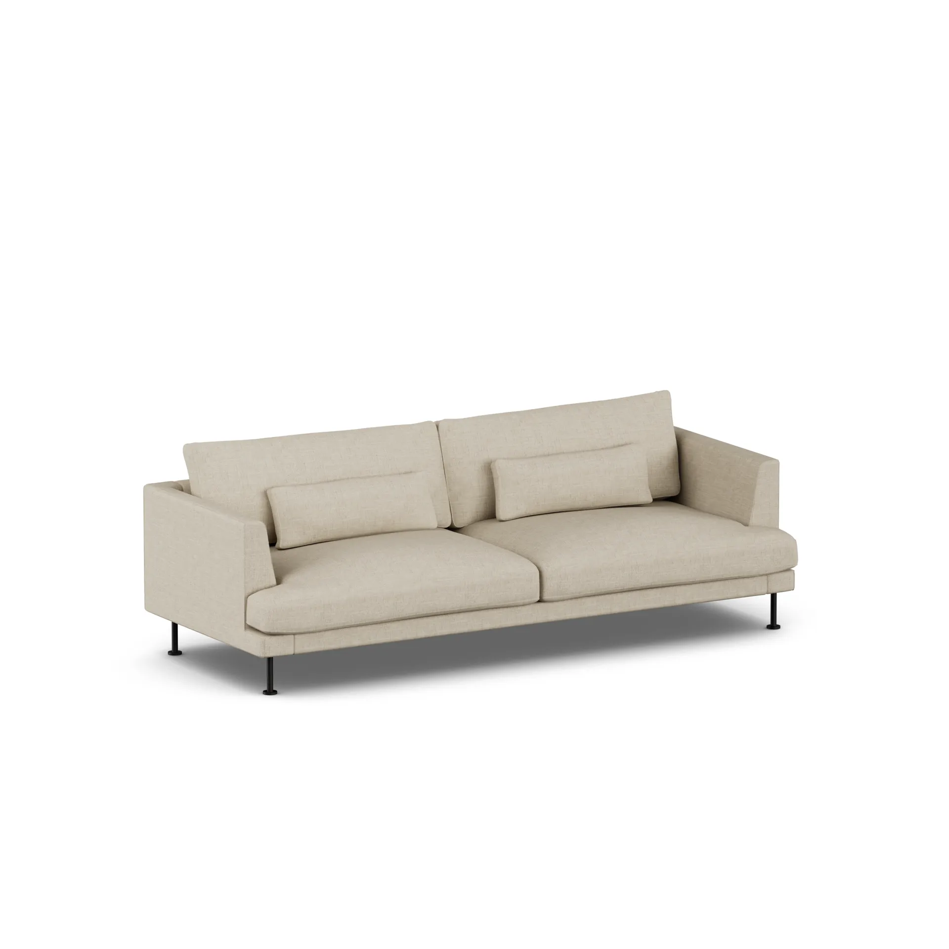 Bredhult Sofa, Bern Beige 0341-Schwarzer Stahl, 3-sitzig 1898
