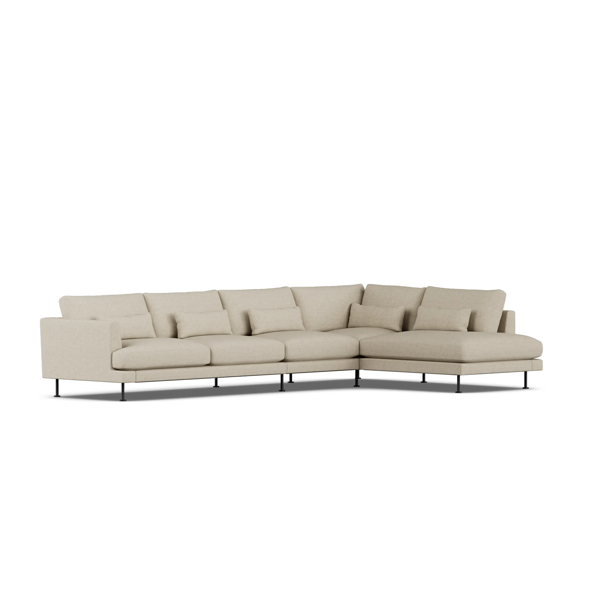 Bredhult Sofa, Bern Beige 0341-Schwarzer Stahl, 4-sitzig B1 1898