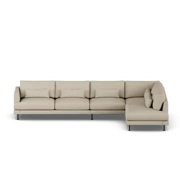 Bredhult Sofa - Bern Beige 0341-Schwarzer Stahl, 4-sitzig B1 - 1898