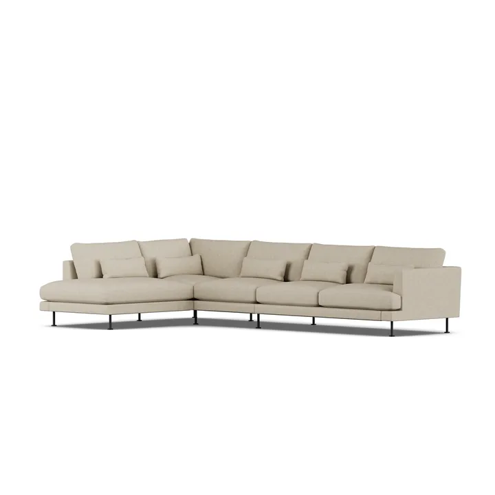 Bredhult Sofa - Bern Beige 0341-Schwarzer Stahl, 4-sitzig B2 - 1898