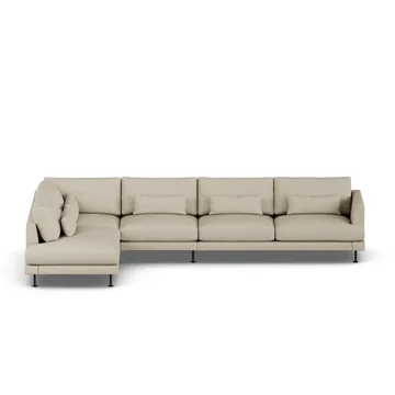 Bredhult Sofa - Bern Beige 0341-Schwarzer Stahl, 4-sitzig B2 - 1898
