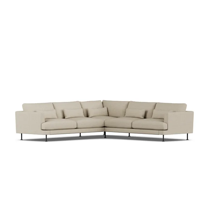 Bredhult Sofa - Bern Beige 0341-Schwarzer Stahl, Ecksofa F - 1898