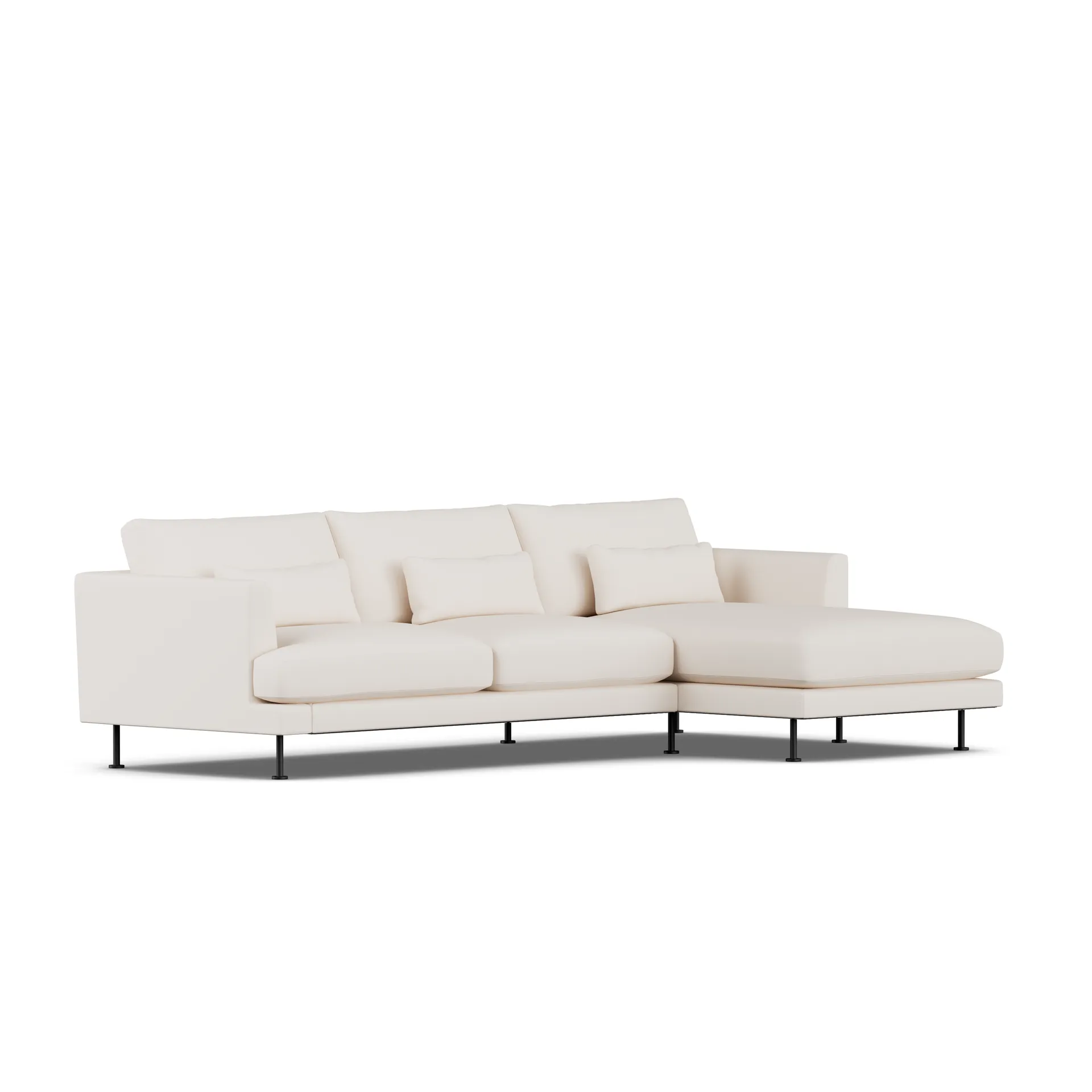 Bredhult Sofa, Caleido Beige 9600-Schwarzer Stahl, 2,5-sitzig C1 1898