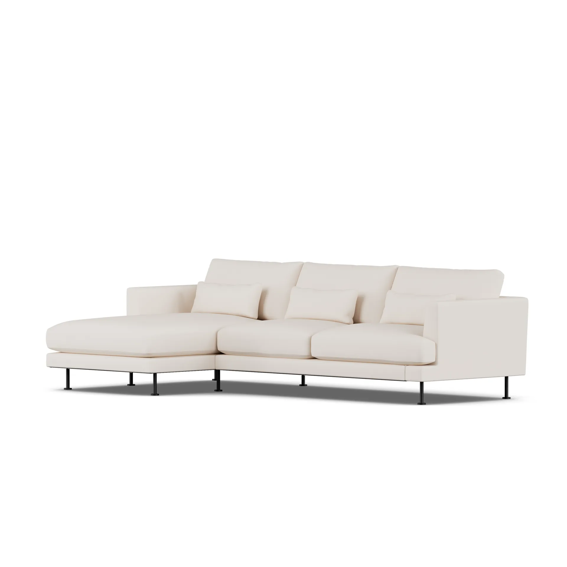 Bredhult Sofa, Caleido Beige 9600-Schwarzer Stahl, 2,5-sitzig C2 1898