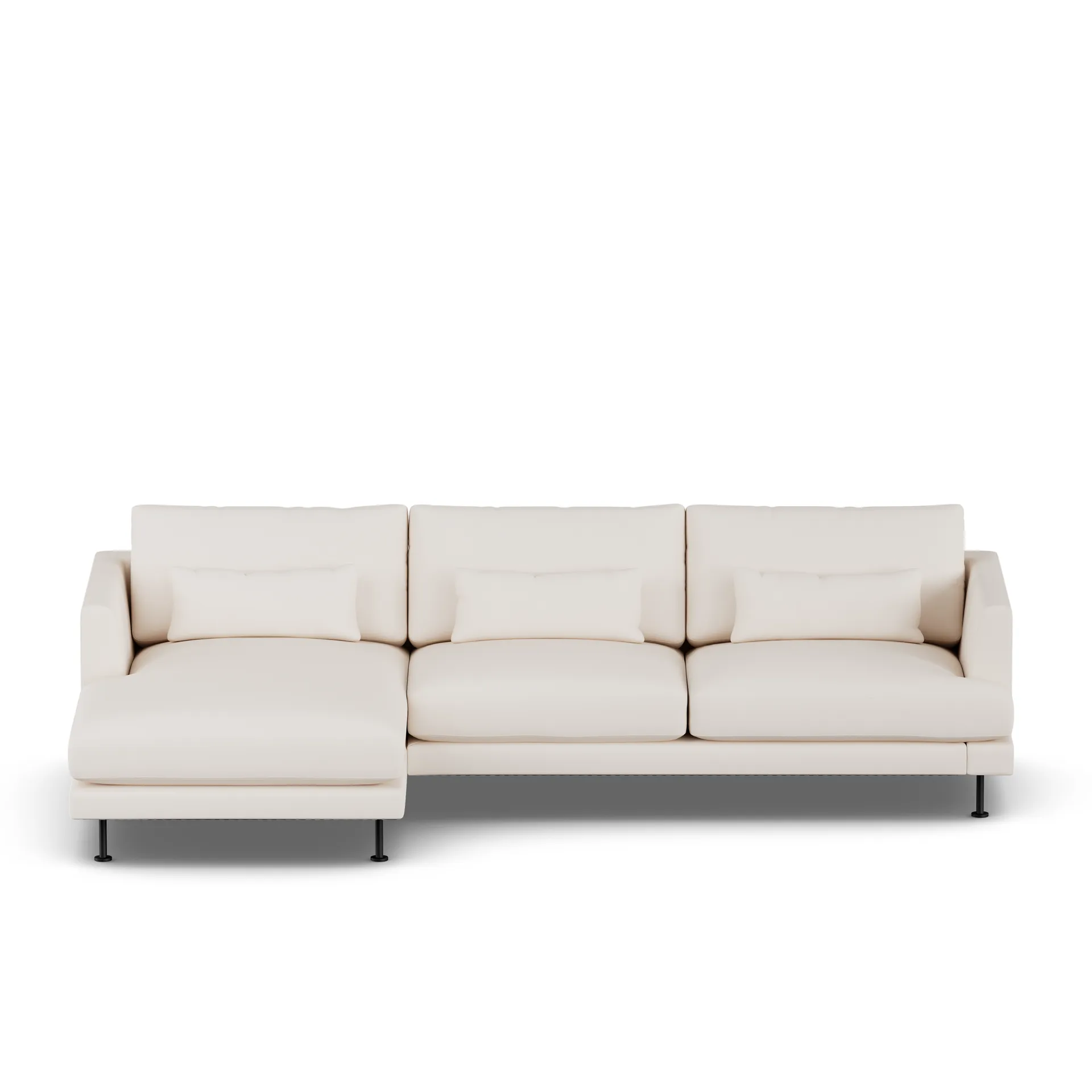 Bredhult Sofa, Caleido Beige 9600-Schwarzer Stahl, 2,5-sitzig C2 1898