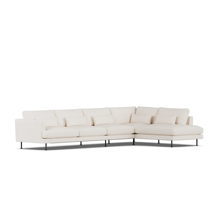Bredhult Sofa - Caleido Beige 9600-Schwarzer Stahl, 4-sitzig B1 - 1898