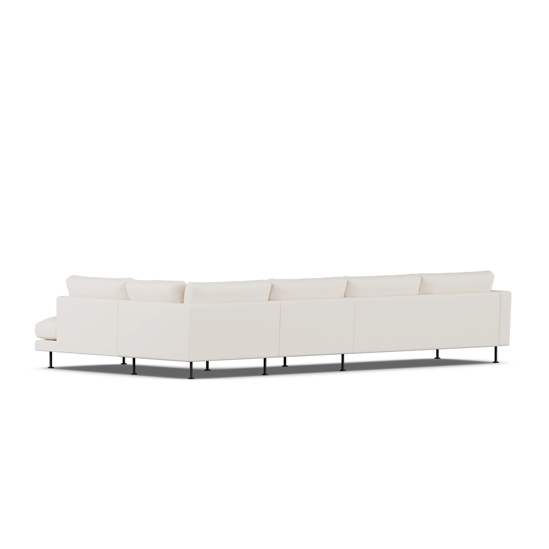 Bredhult Sofa, Caleido Beige 9600-Schwarzer Stahl, 4-sitzig B1 1898