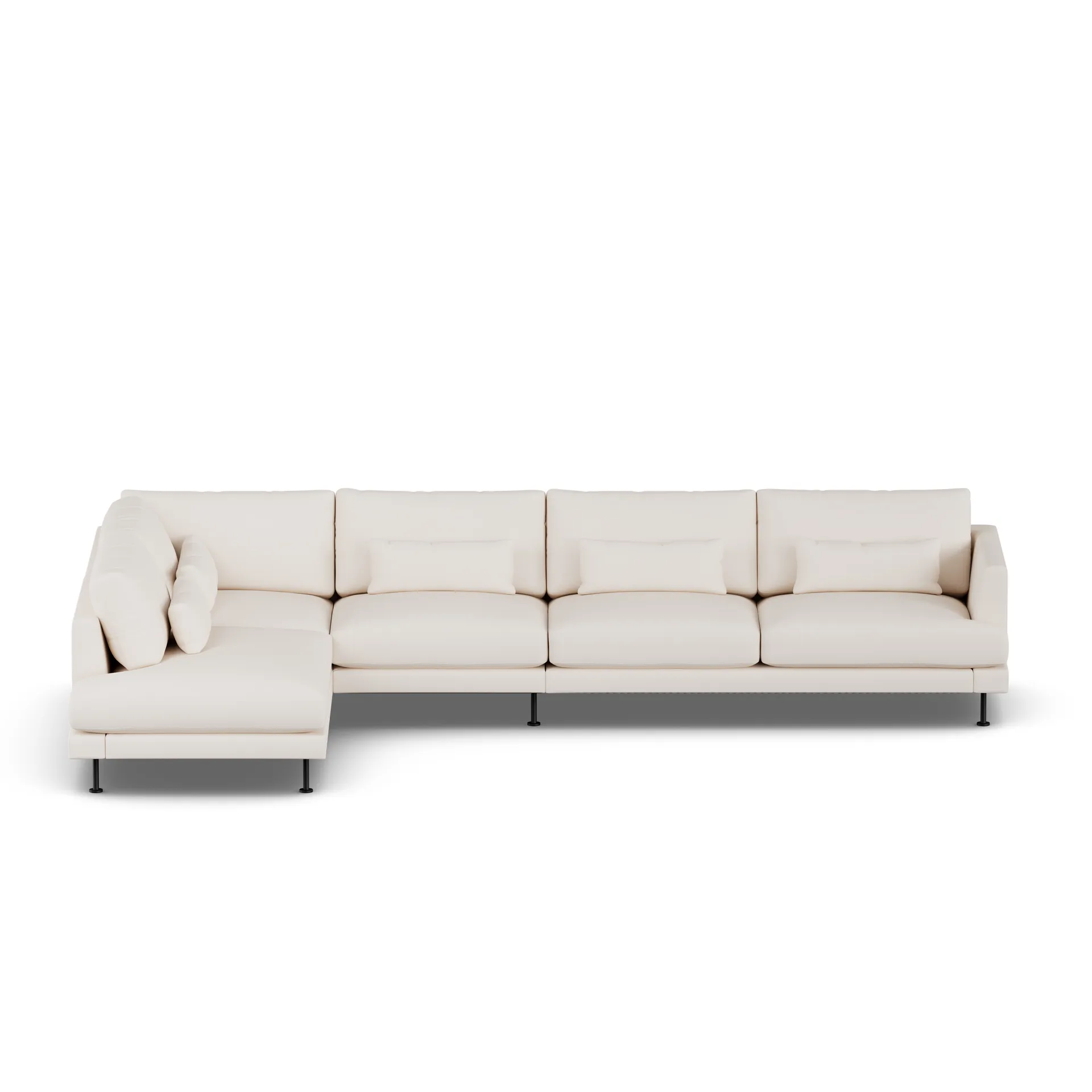 Bredhult Sofa, Caleido Beige 9600-Schwarzer Stahl, 4-sitzig B2 1898