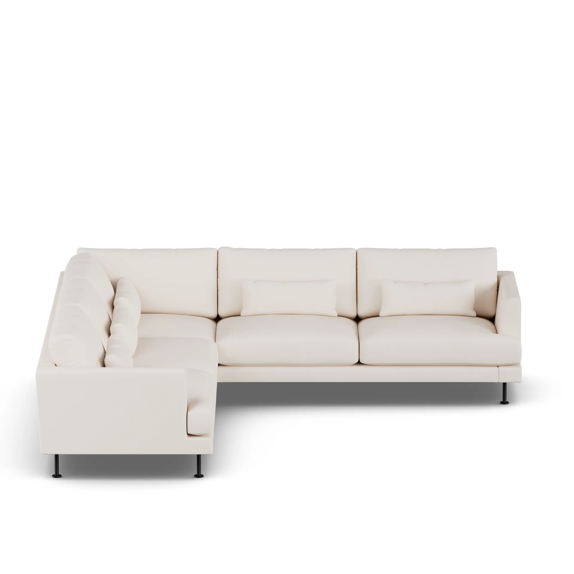 Bredhult Sofa, Caleido Beige 9600-Schwarzer Stahl, Ecksofa F 1898